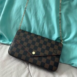 Checkered Pochette Shoulder Bag
